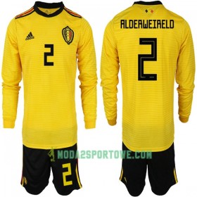 Koszulka Belgia ALDERWEIRELD 2 Dziecięcy Mistrzostwa Świata 2018 Wyjazdowe Stroje Piłkarskie Długi Rękaw